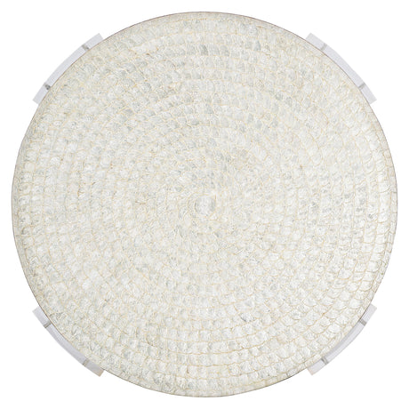 Pearle Capiz/Polished Stainless Steel Cocktail Table - Ornate Home