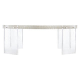 Pearle Capiz/Polished Stainless Steel Cocktail Table - Ornate Home