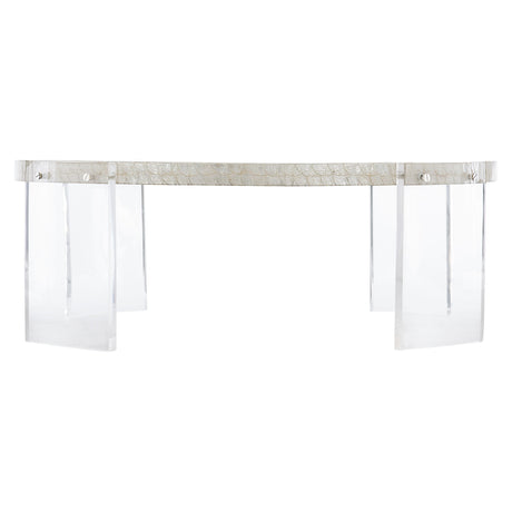 Pearle Capiz/Polished Stainless Steel Cocktail Table - Ornate Home