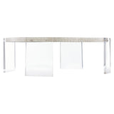 Pearle Capiz/Polished Stainless Steel Cocktail Table - Ornate Home