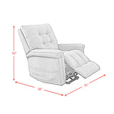 Pecos Ribbit Charcoal Power Motion Lift Chair - Ornate Home