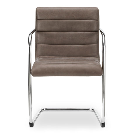 Pedro Dark Brown Leather Dining Chair (Set of 2) - Ornate Home