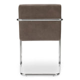 Pedro Dark Brown Leather Dining Chair (Set of 2) - Ornate Home