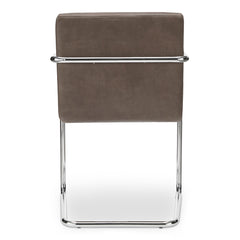 Pedro Dark Brown Leather Dining Chair (Set of 2) - Ornate Home