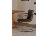 Pedro Dark Brown Leather Dining Chair (Set of 2) - Ornate Home