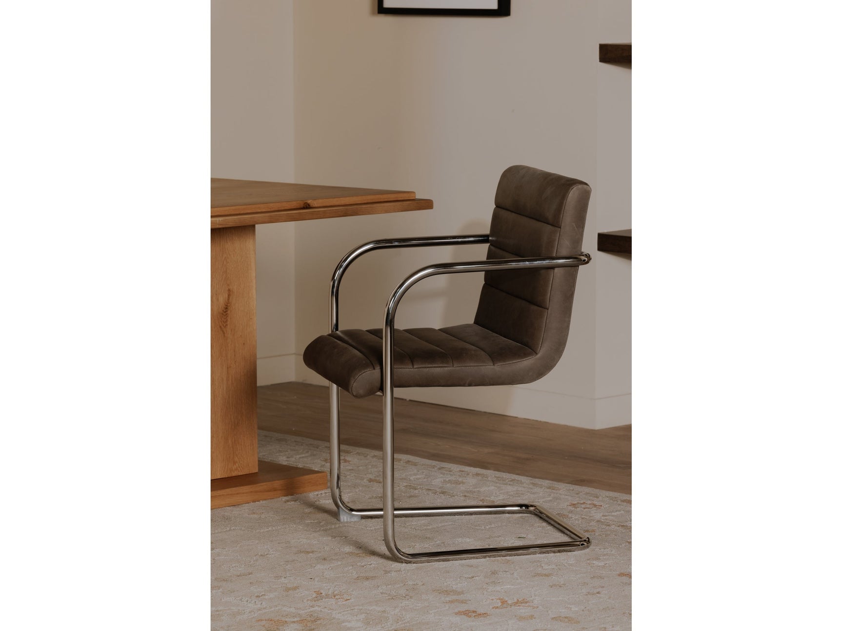 Pedro Dark Brown Leather Dining Chair (Set of 2) - Ornate Home