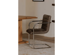 Pedro Dark Brown Leather Dining Chair (Set of 2) - Ornate Home