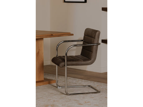 Pedro Dark Brown Leather Dining Chair (Set of 2) - Ornate Home