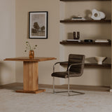 Pedro Dark Brown Leather Dining Chair (Set of 2) - Ornate Home