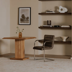 Pedro Dark Brown Leather Dining Chair (Set of 2) - Ornate Home
