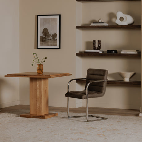 Pedro Dark Brown Leather Dining Chair (Set of 2) - Ornate Home