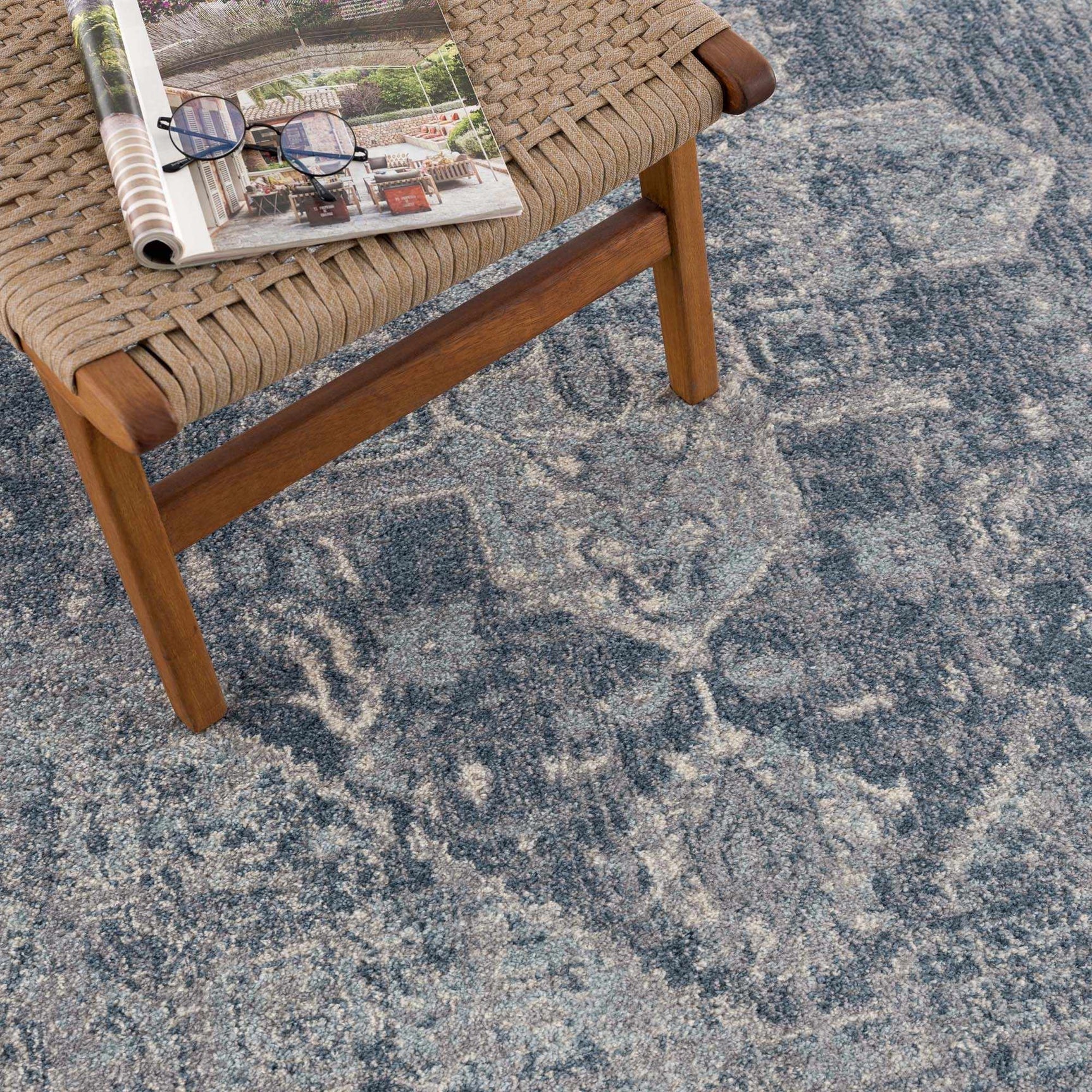 Peeta Blue Medallion Area Rug - Clearance - Ornate Home