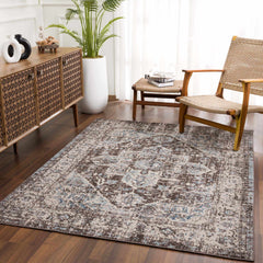 Peeta Dark Brown Medallion Area Rug - Clearance - Ornate Home
