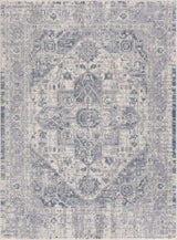 Peeta Gray Blue Medallion Area Rug - Clearance - Ornate Home