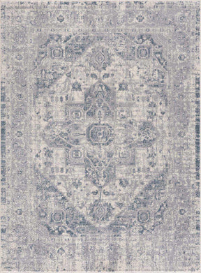Peeta Gray Blue Medallion Area Rug - Clearance - Ornate Home