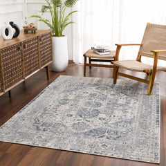 Peeta Gray Blue Medallion Area Rug - Clearance - Ornate Home