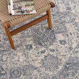 Peeta Gray Blue Medallion Area Rug - Clearance - Ornate Home