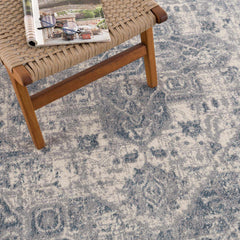 Peeta Gray Blue Medallion Area Rug - Clearance - Ornate Home