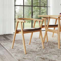 Peker Brown & Natural Dining Chair (Set of 2) - Ornate Home