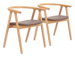 Peker Brown & Natural Dining Chair (Set of 2) - Ornate Home