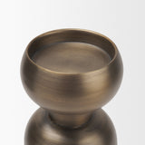 Pelar Antiqued Brass Large Stacked Pillar Candle Holder - Ornate Home