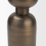 Pelar Antiqued Brass Large Stacked Pillar Candle Holder - Ornate Home