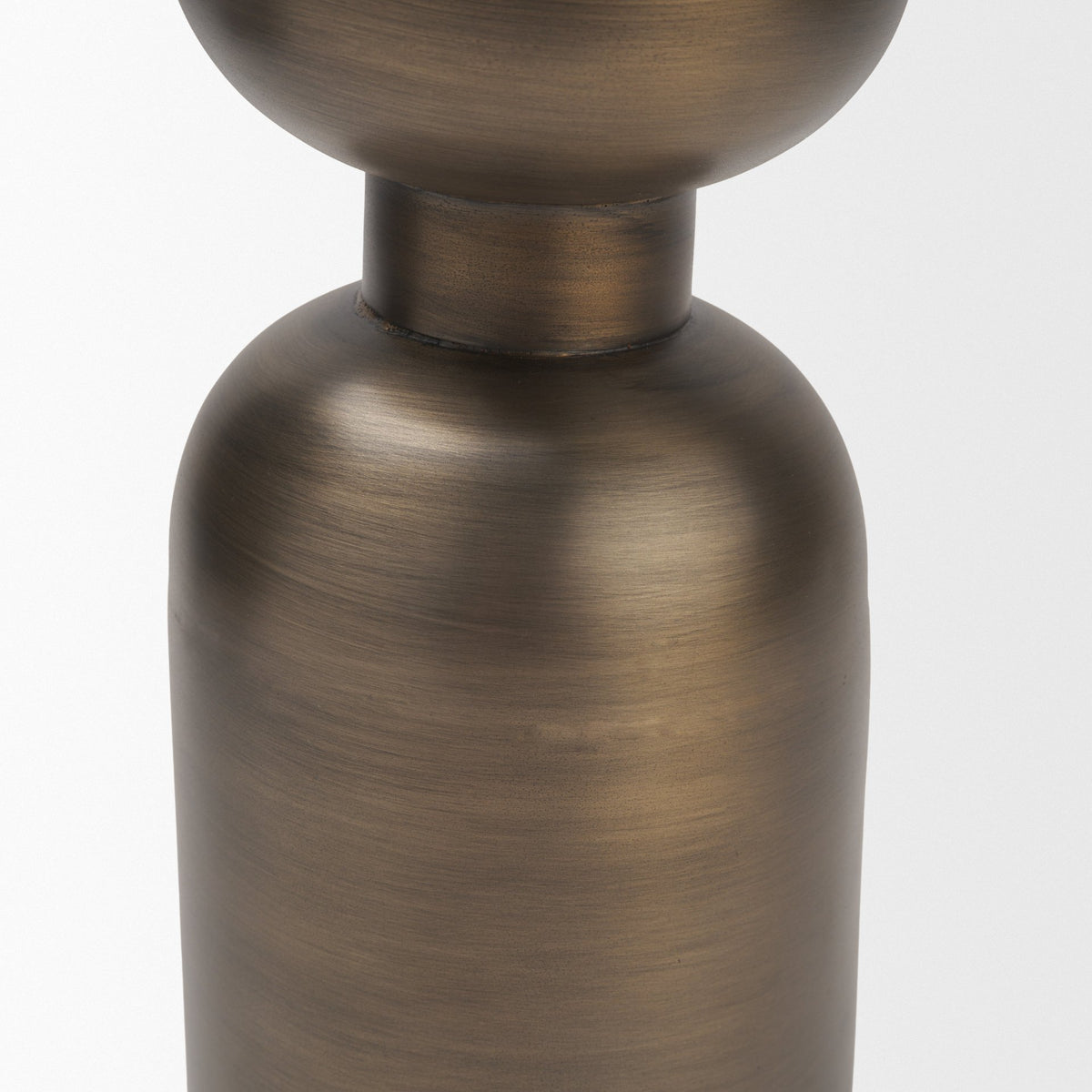 Pelar Antiqued Brass Large Stacked Pillar Candle Holder - Ornate Home