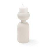 Pelar Matte White Large Metal Stacked Pillar Candle Holder - Ornate Home