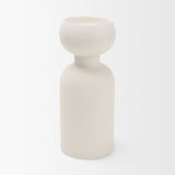 Pelar Matte White Large Metal Stacked Pillar Candle Holder - Ornate Home
