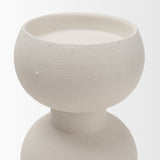 Pelar Matte White Large Metal Stacked Pillar Candle Holder - Ornate Home