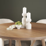 Pelar Matte White Large Metal Stacked Pillar Candle Holder - Ornate Home