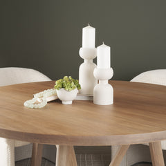 Pelar Matte White Large Metal Stacked Pillar Candle Holder - Ornate Home