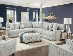 Pelham Stripe Multi Ottoman - Ornate Home