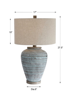 Pelia Light Aqua Table Lamp - Ornate Home