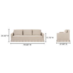 Pellicano Beige Stripe Sofa - Ornate Home