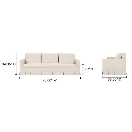 Pellicano Cream Sofa - Ornate Home