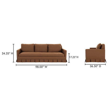 Pellicano Terracotta Sofa - Ornate Home