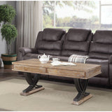 Pellio Antique Oak/Black Coffee Table - Ornate Home
