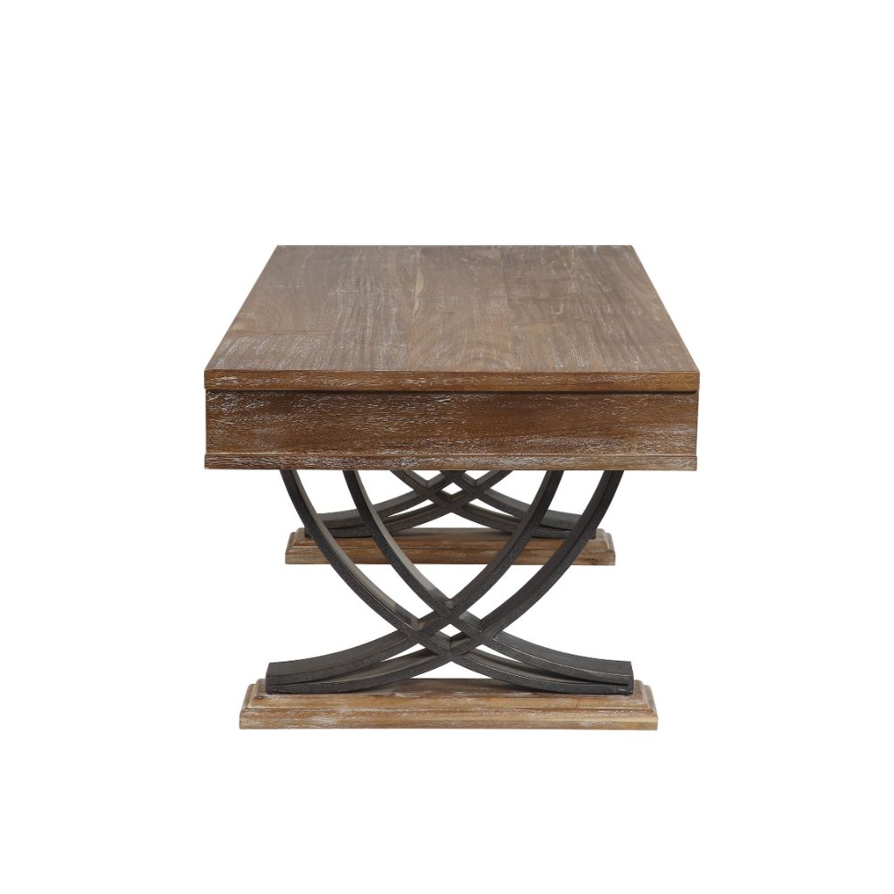 Pellio Antique Oak/Black Coffee Table - Ornate Home