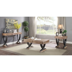 Pellio Antique Oak/Black Coffee Table - Ornate Home