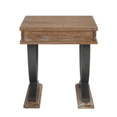 Pellio Antique Oak/Black End Table - Ornate Home