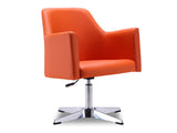 Pelo Adjustable Height Swivel Accent Chair in Orange and Polished Chrome - Ornate Home