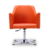 Pelo Adjustable Height Swivel Accent Chair in Orange and Polished Chrome - Ornate Home