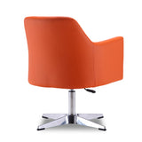 Pelo Adjustable Height Swivel Accent Chair in Orange and Polished Chrome - Ornate Home