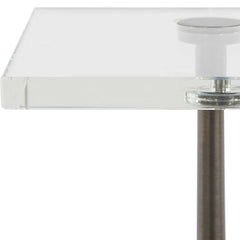 Pelton Bronze/White Marble Glass Drink Table - Ornate Home