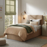 Pemberly Almond Linen Blend Storage Bed with Gas Lift - Ornate Home