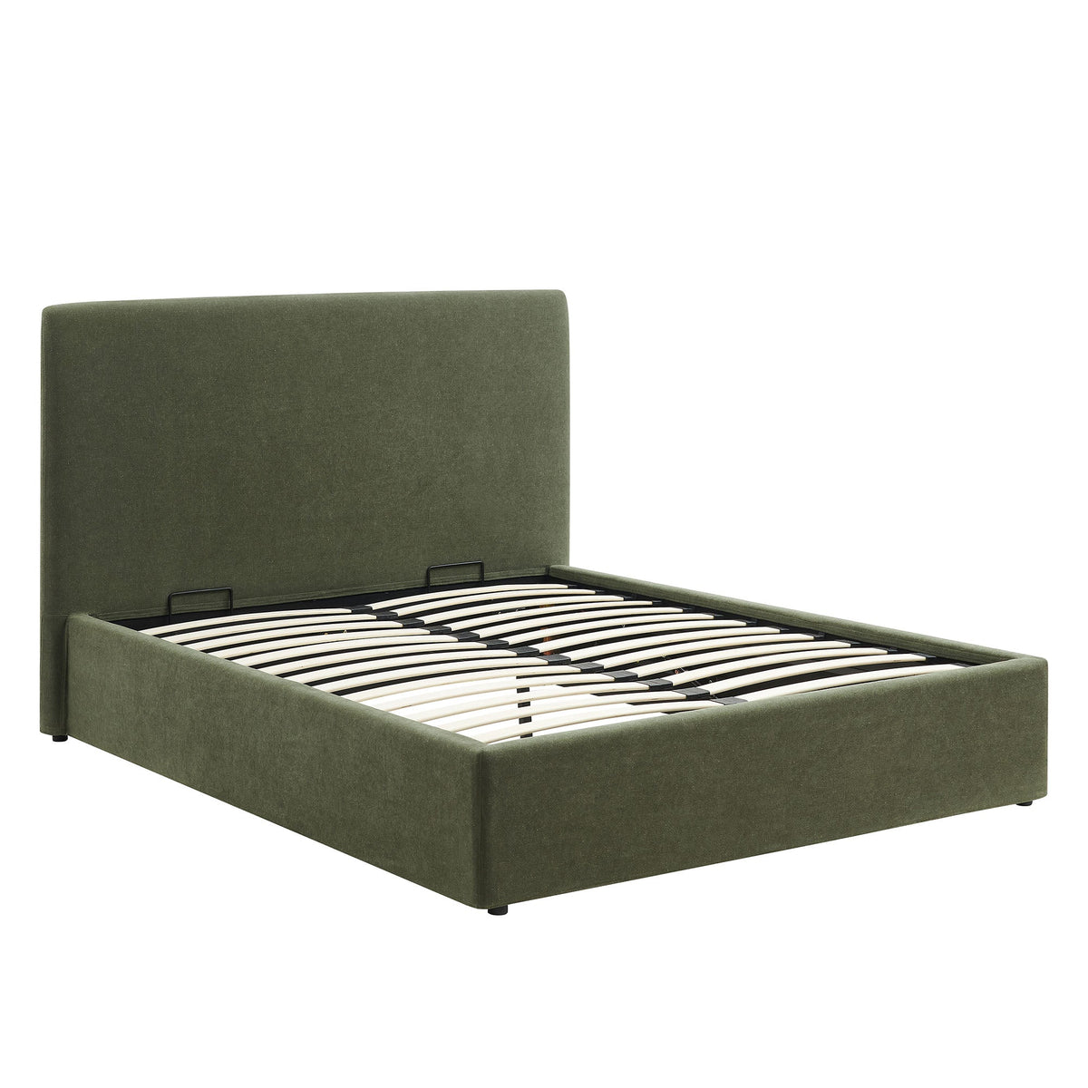 Pemberly Sage Linen Blend Storage Bed with Gas Lift