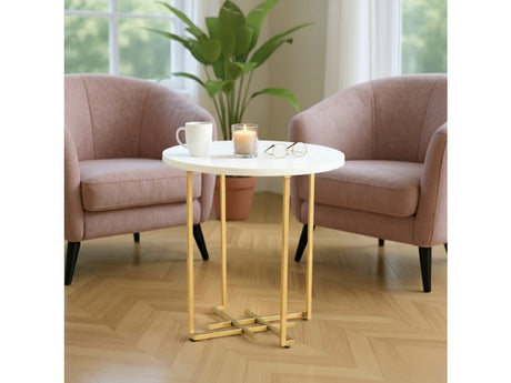 Pembroke Gold/White End Table - Ornate Home