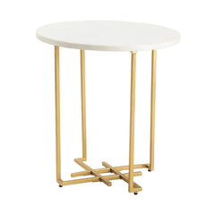Pembroke Gold/White End Table - Ornate Home