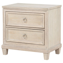 Pembroke Washed Oak 2-drawer Nightstand Bedside Table - Ornate Home